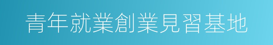 青年就業創業見習基地的同義詞