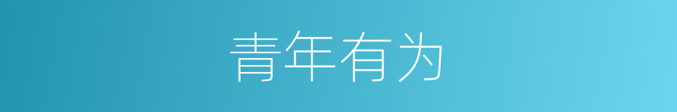 青年有为的同义词