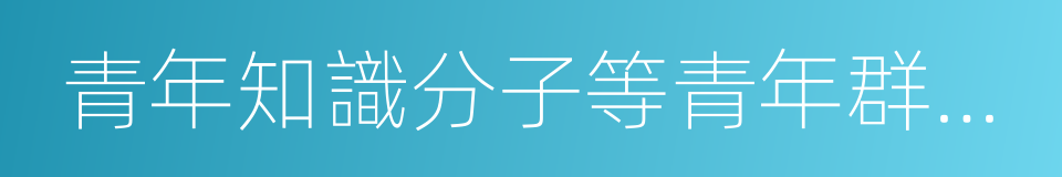 青年知識分子等青年群體的思想政治素質的同義詞