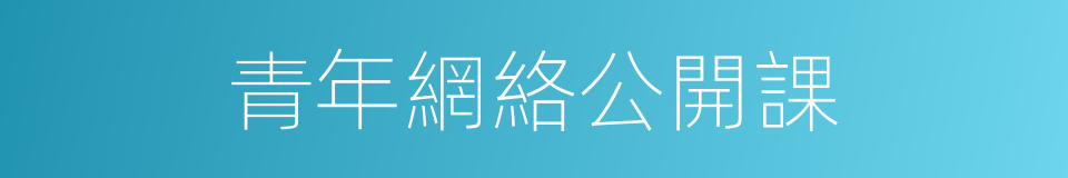 青年網絡公開課的同義詞