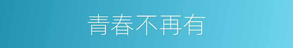 青春不再有的同义词