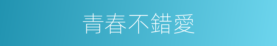 青春不錯愛的同義詞