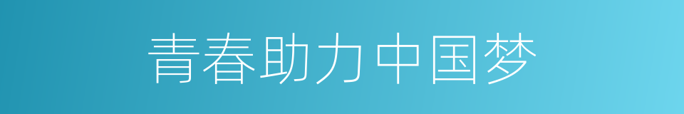 青春助力中国梦的同义词