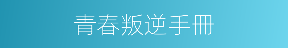 青春叛逆手冊的同義詞