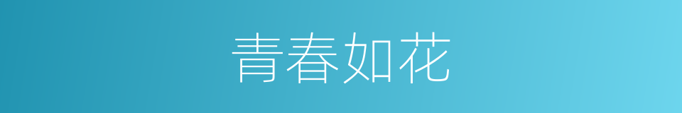 青春如花的同义词
