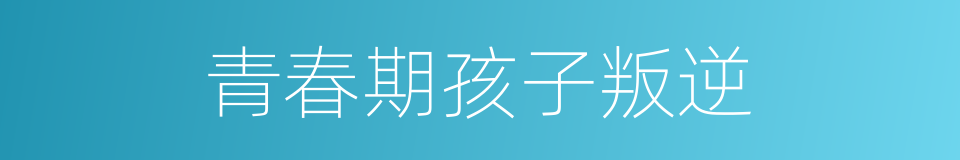 青春期孩子叛逆的同义词