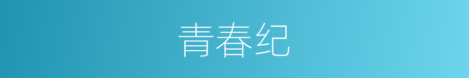 青春纪的同义词