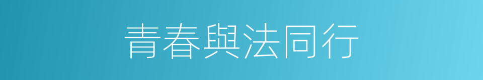 青春與法同行的同義詞