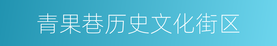 青果巷历史文化街区的同义词