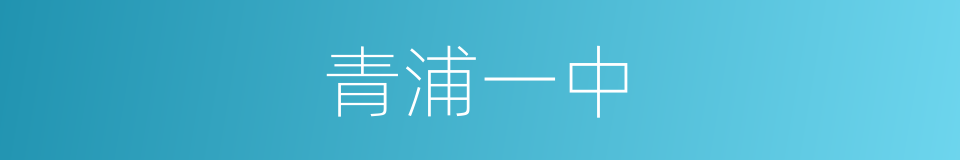 青浦一中的同义词