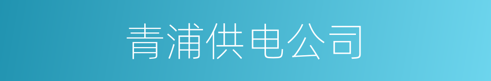 青浦供电公司的同义词