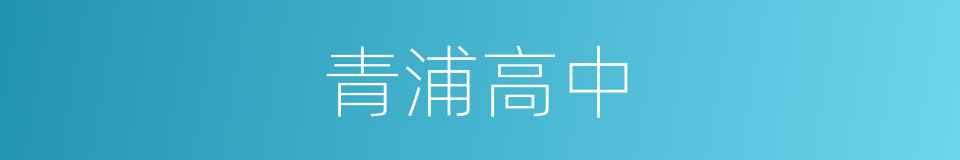 青浦高中的同义词
