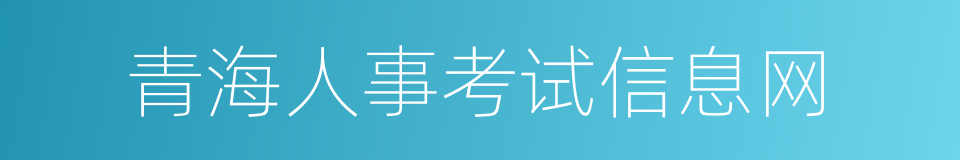 青海人事考试信息网的同义词