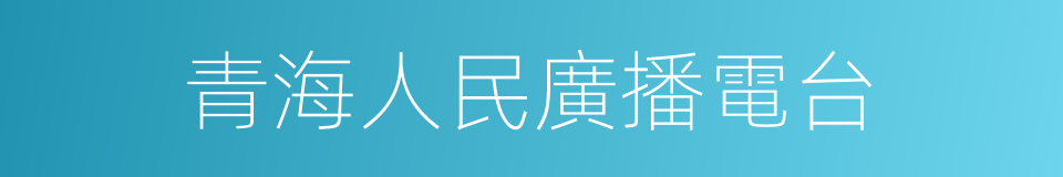 青海人民廣播電台的同義詞