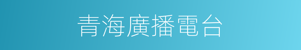 青海廣播電台的同義詞