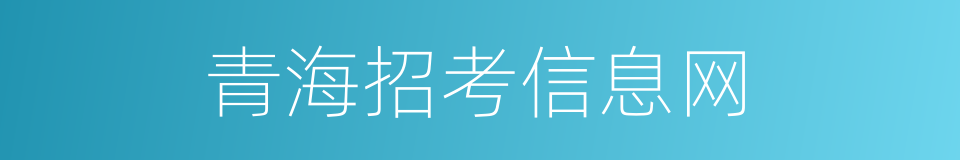 青海招考信息网的同义词