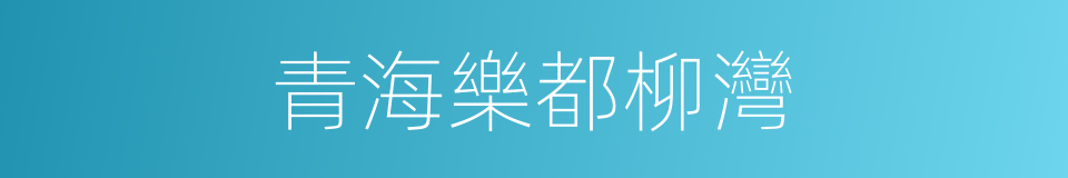 青海樂都柳灣的同義詞