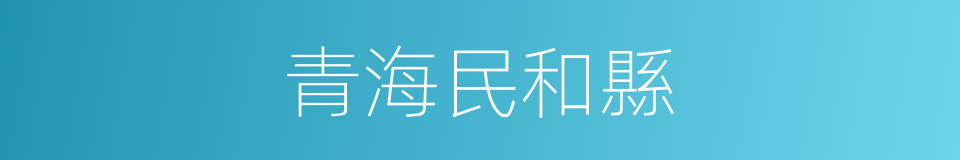 青海民和縣的同義詞