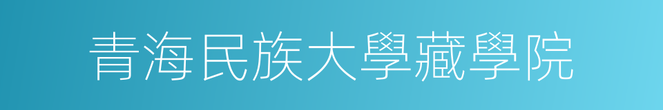 青海民族大學藏學院的同義詞