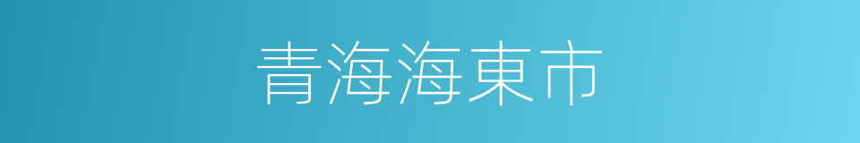 青海海東市的同義詞