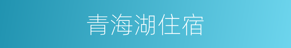 青海湖住宿的同义词