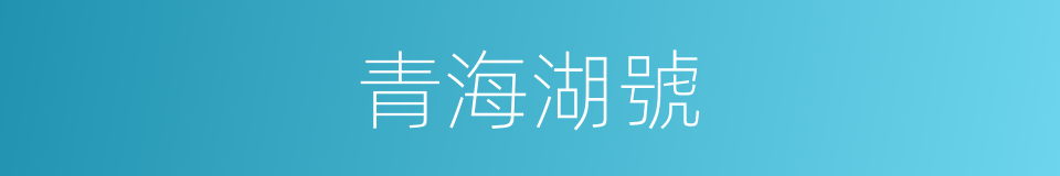 青海湖號的同義詞