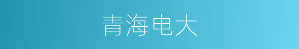 青海电大的同义词
