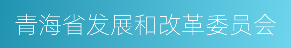 青海省发展和改革委员会的同义词