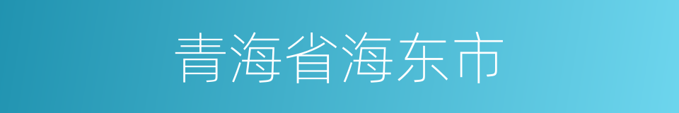 青海省海东市的同义词