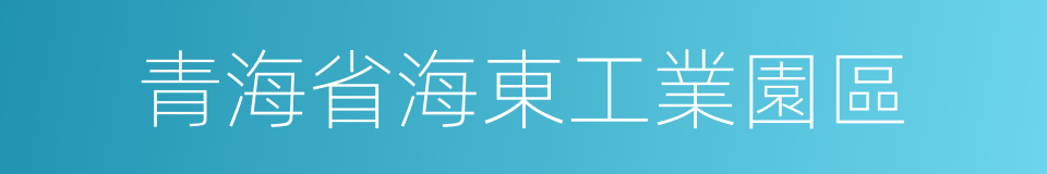 青海省海東工業園區的同義詞