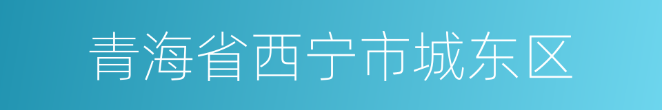 青海省西宁市城东区的同义词