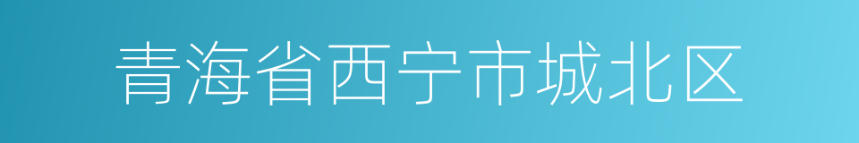 青海省西宁市城北区的同义词