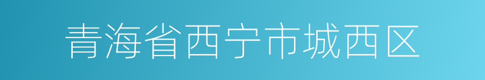 青海省西宁市城西区的同义词