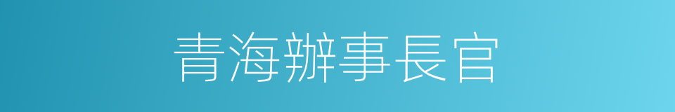 青海辦事長官的意思