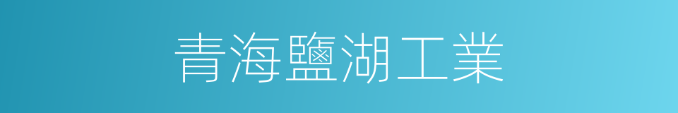 青海鹽湖工業的同義詞