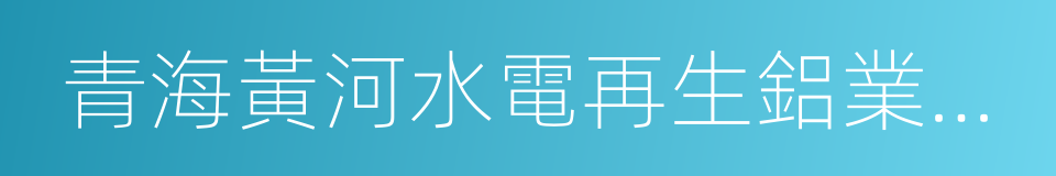 青海黃河水電再生鋁業有限公司的同義詞