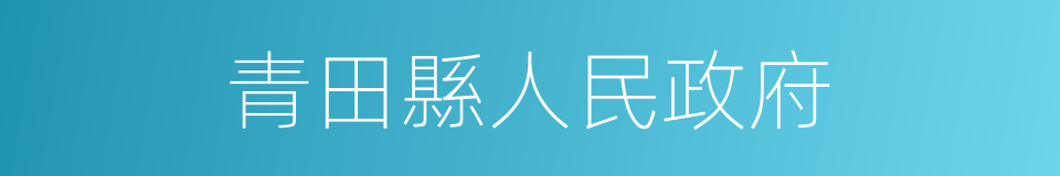 青田縣人民政府的同義詞