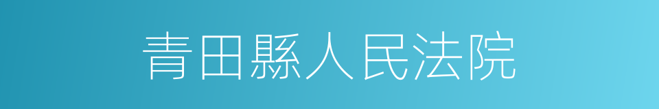 青田縣人民法院的同義詞