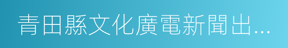 青田縣文化廣電新聞出版局的同義詞