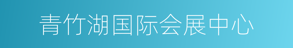 青竹湖国际会展中心的同义词