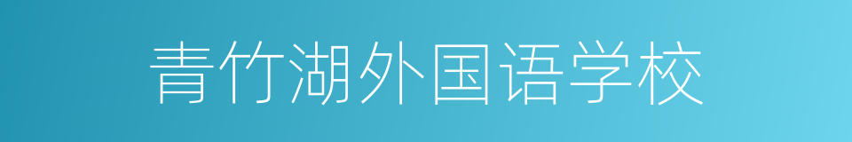 青竹湖外国语学校的同义词