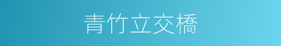 青竹立交橋的同義詞
