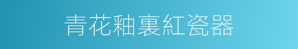 青花釉裏紅瓷器的同義詞