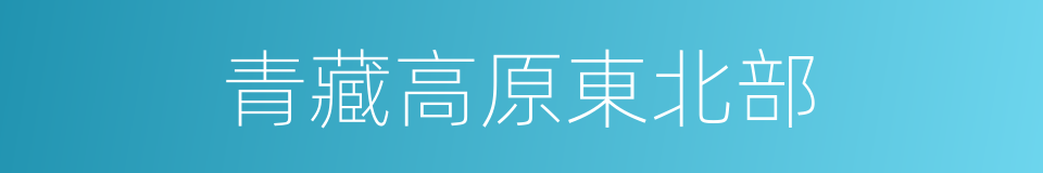 青藏高原東北部的同義詞