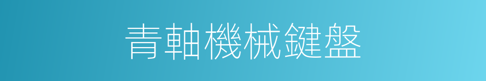 青軸機械鍵盤的同義詞