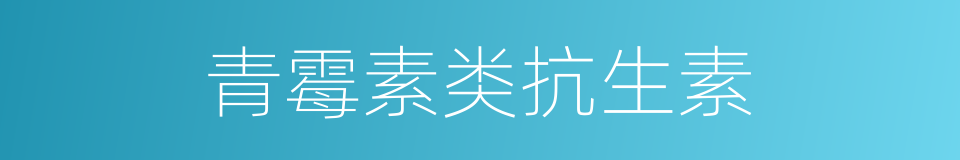 青霉素类抗生素的同义词