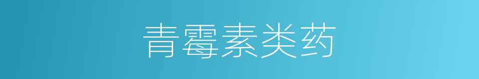 青霉素类药的同义词