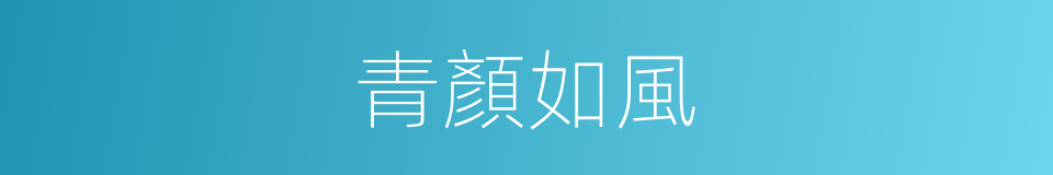 青顏如風的同義詞