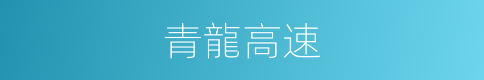 青龍高速的同義詞