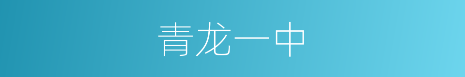 青龙一中的同义词